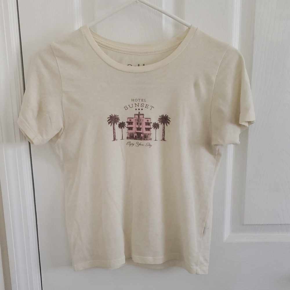 PacSun Cream 'Hotel Sunset' Graphic Short Sleeve Tee